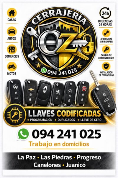 Cerrajeria Movil Canelones Joanico Progreso La Paz Las Piedras