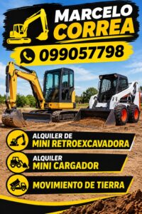 Alquiler de Mini Retroescavadora alquiler Mini Cargador en Costa de Oro